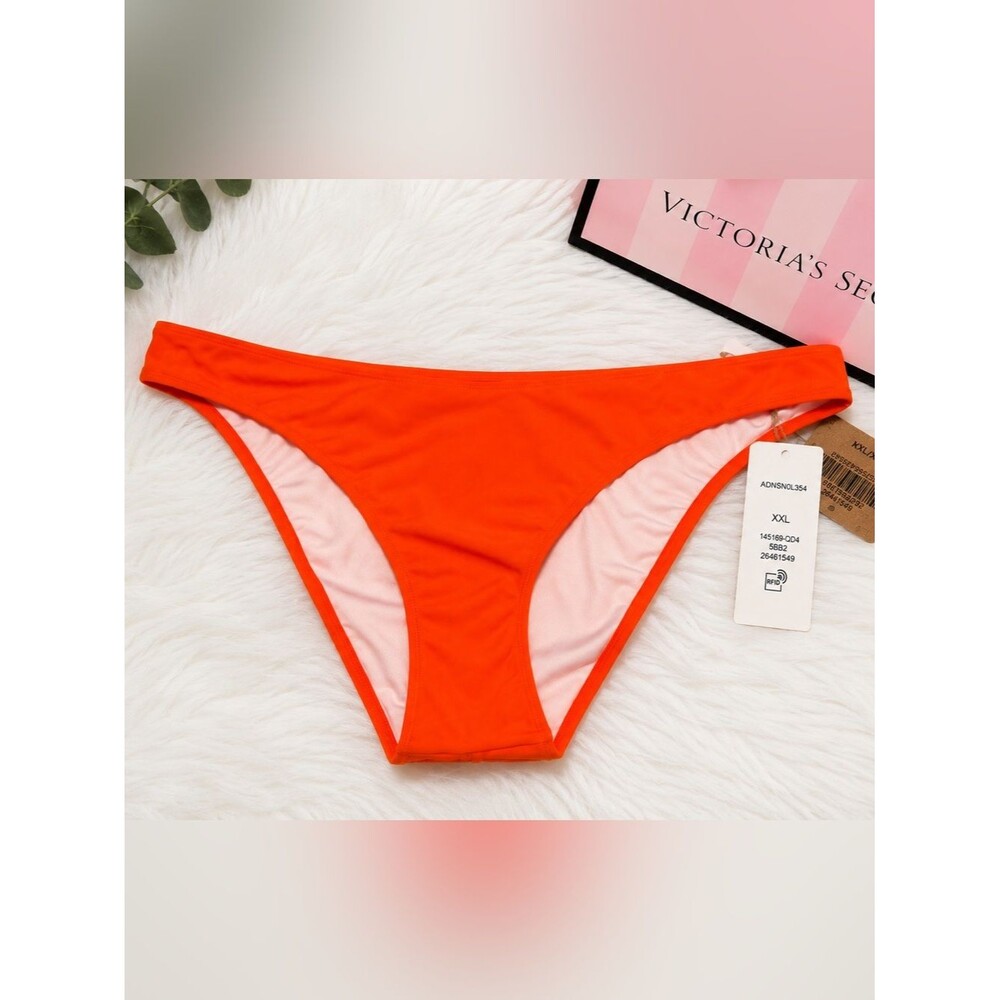 Victoria’s Secret Swim Neon Orange Brazilian Bikini Bottom NWT XXL Minimal Cover